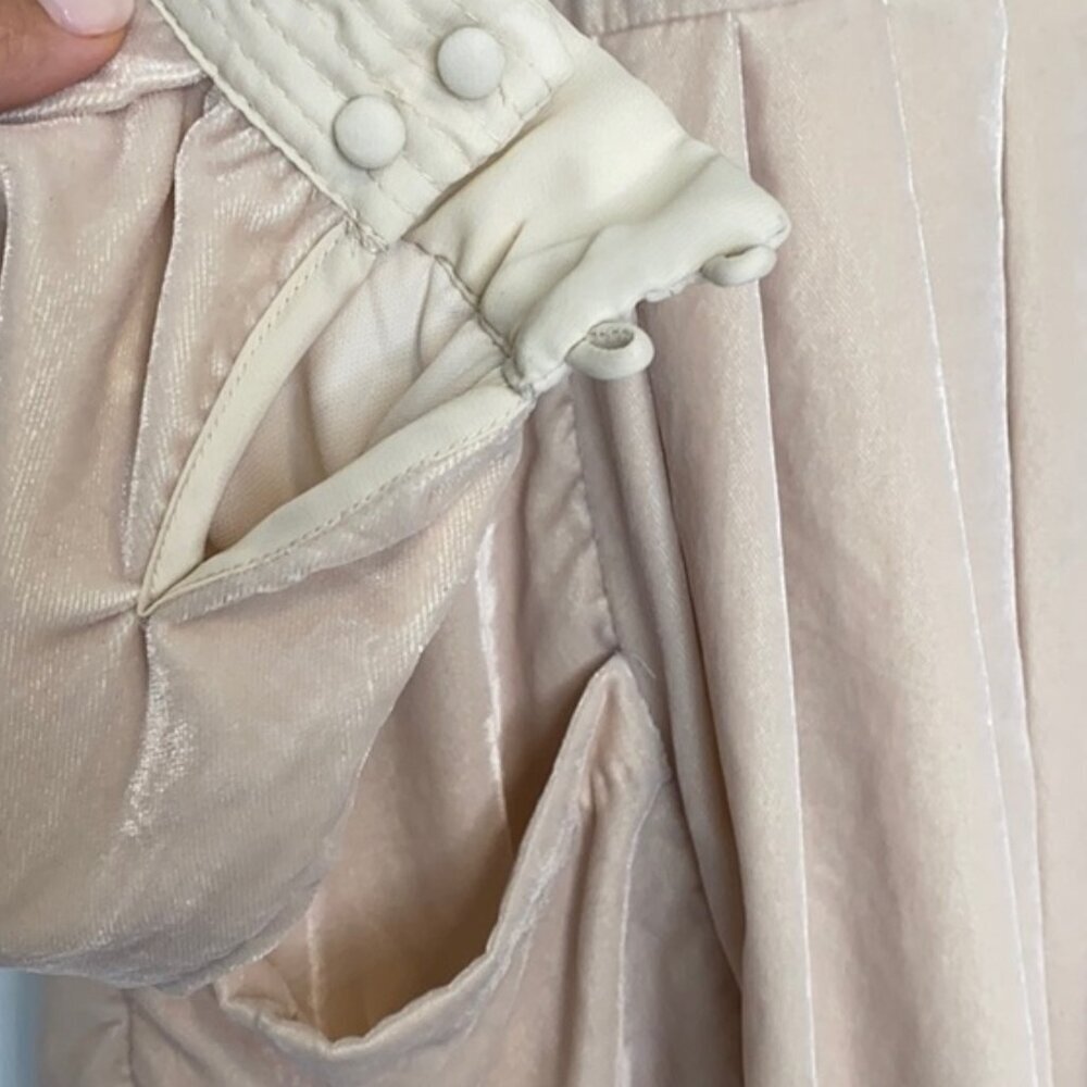 Free People Mia Embroidered Velvet Mini Dress in Beige — Size XS (Oversized Fit) - Picture 7 of 8
